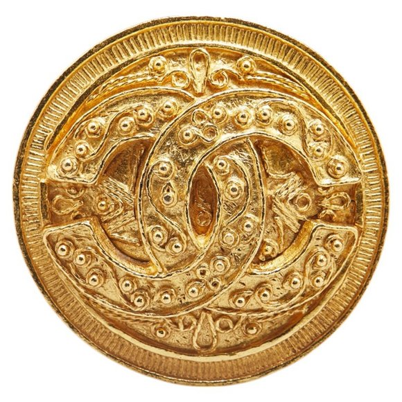 Chanel Coco Mark Gold Gold Plated brooch - Picture 1 of 4